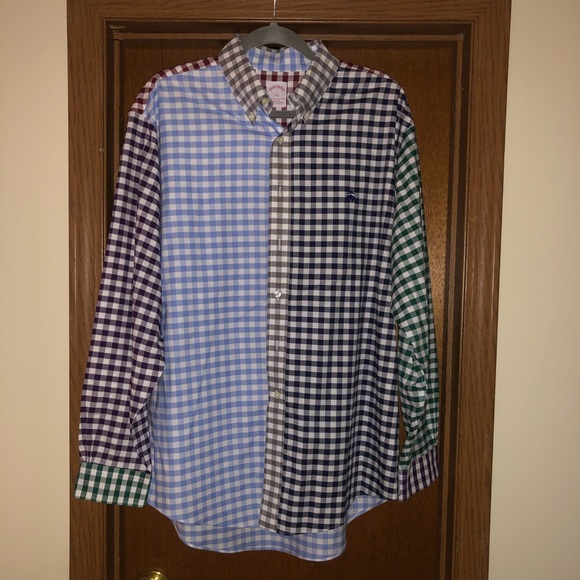 Multi-color Gingham Brooks Brothers button down - Picture 1 of 4